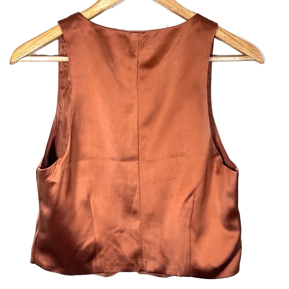Nwot Jason Wu Rust/Burnt Orange Button Down V Nec… - image 4